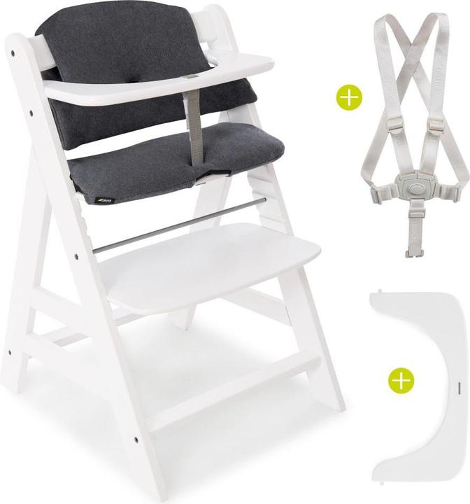 Hauck Highchairs Highchair Alpha Plus White - in economy set incl. (Highchair)
