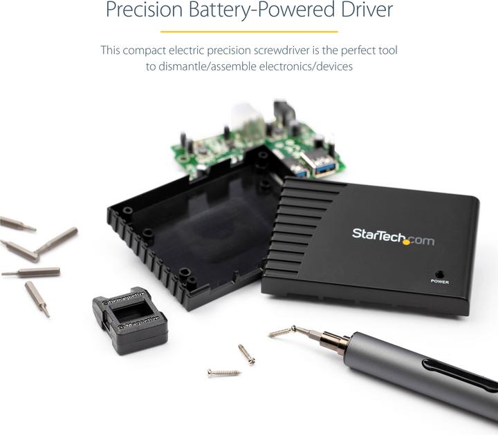 Produktbild StarTech Elektrischer Mini-Schraubendreher - Mini-Akkuschrauber für Elektronik-, Laptop-, Computer-, Tablet- (Akkubetrieb)