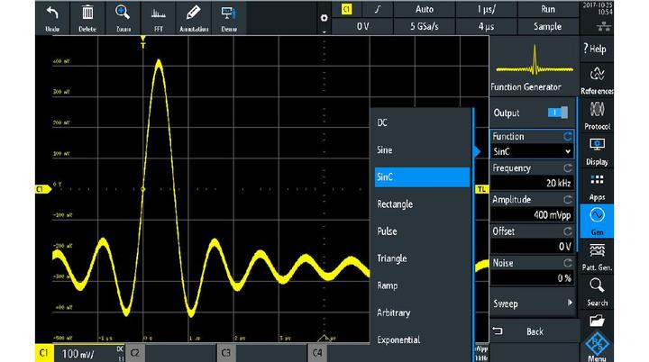 Produktbild Rohde & Schwarz Oszilloskop-Software, Funktionsgenerator für RTC1000 Oszilloskop