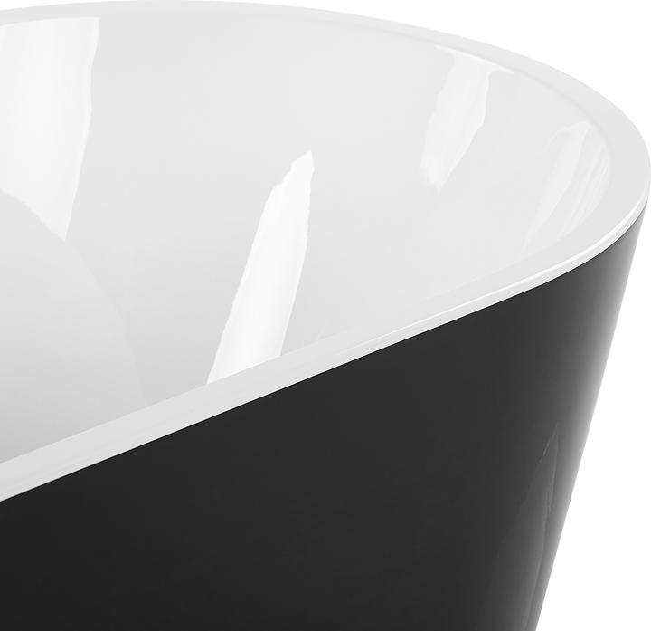 Produktbild Beliani Badewanne freistehend schwarz-weiss oval 160 x 80 cm HAVANA (230 l, 80 cm, 160 cm)