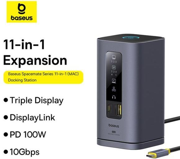 Produktbild Baseus Spacemate Series 11-in-1 (MAC) Docking Station, Grau