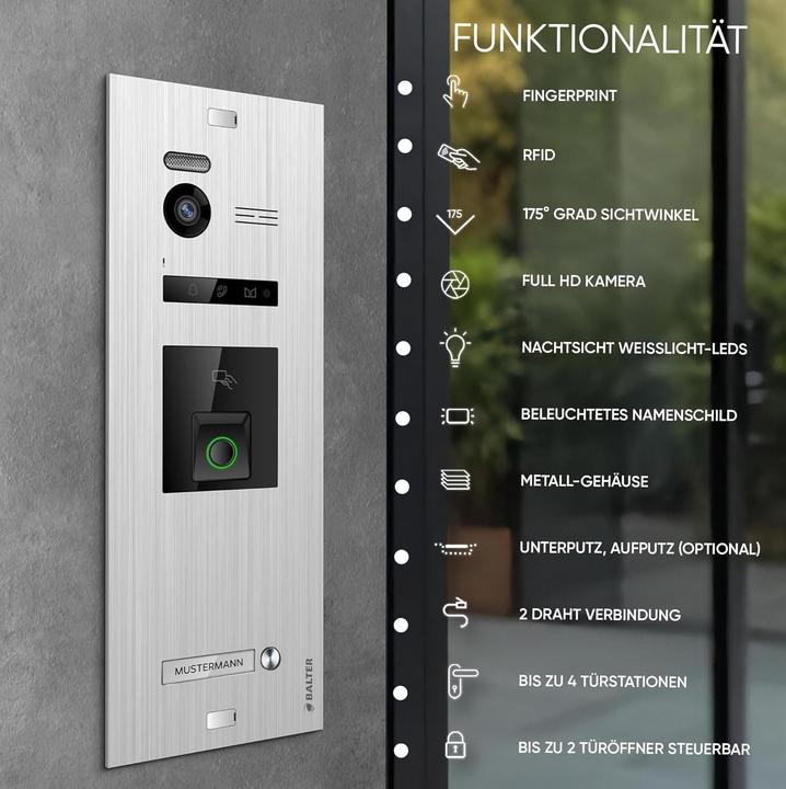 Actual product image Balter Video-Türsprechanlage mit Fingerprint