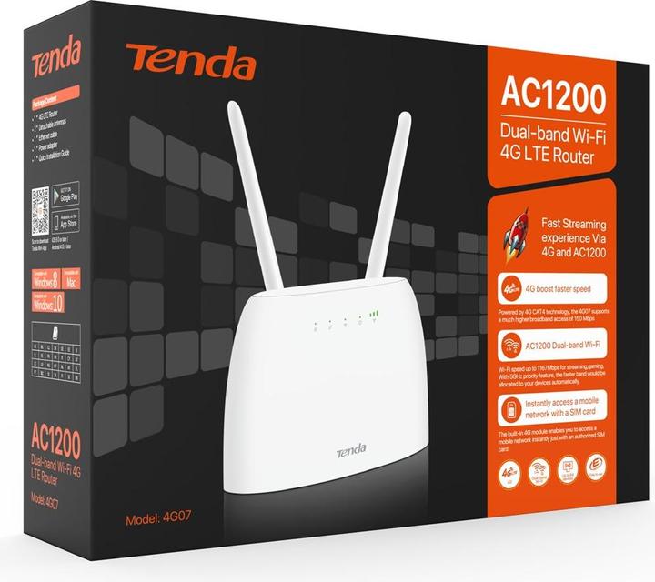 Actual product image Tenda 4G07 AC1200