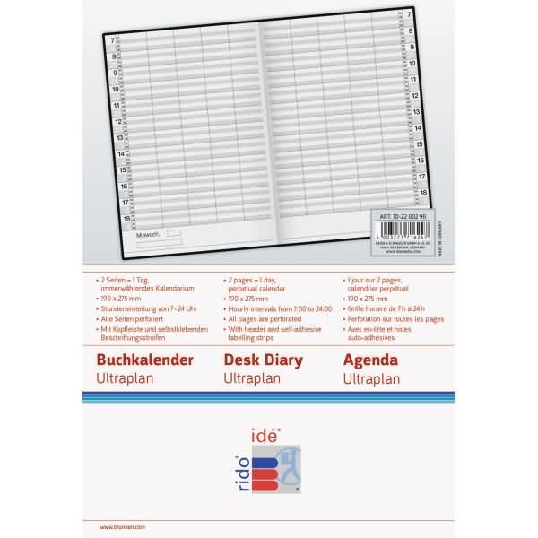 Actual product image Rido id' book calendar "Ultraplan", perpetual, black (German)