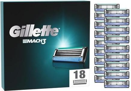Actual product image Gillette Mach3 Razor Blades 18 Replacement Parts 3 Blades Micro Guard Optimal Glide Effect with Lubr