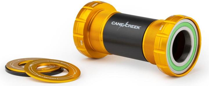 Cane Creek Hellbender 70 BSA30 bottom bracket, stainless steel, thread fit, 24mm, 68/73mm, gold