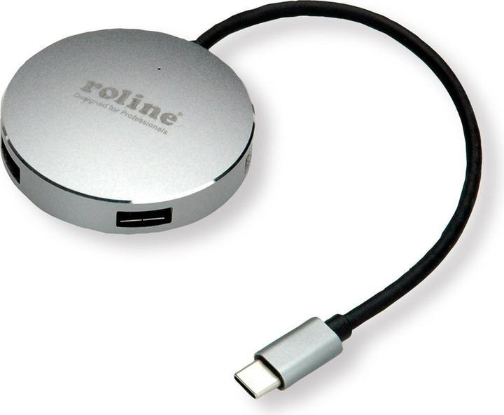 Actual product image Roline USB 3.0 Hub, 4x, Type C connection cable (USB-C, 4 Ports)