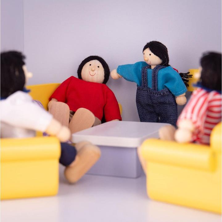 Produktbild Bigjigs Tidlo Puppenhausmöbel aus Holz, Wohnzimmer, 9-teilig.