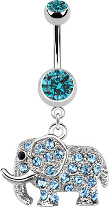 Immagine prodotto Star Piercing Banana in argento con ciondolo elefante acqua (Acciaio chirurgico 316L, senza ottone)