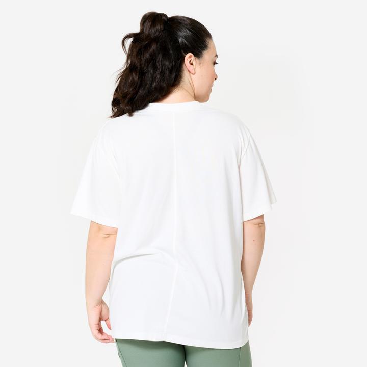Image du produit Domyos T-shirt oversize femme, blanc coton (XXL)