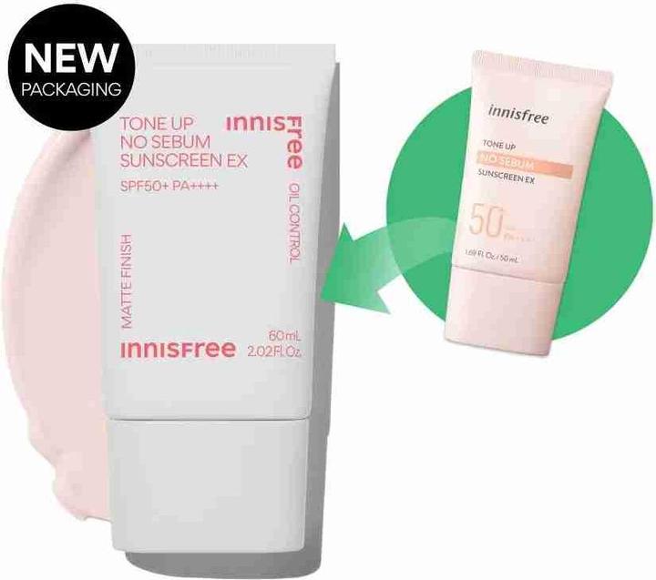 Actual product image Innisfree Tone Up No Sebum Sunscreen EX (Suntan cream, SPF 50+, 50 ml)