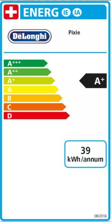 Label énergétique De'Longhi Pixie (NESPRESSO Original)