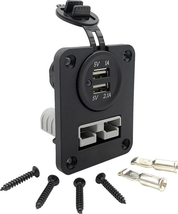 Actual product image Offgridtec Installation frame Anderson plug - USB socket (Solar connector)