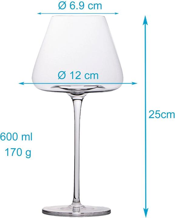 Produktbild Intirilife Wein Glas Set für Rotwein Weisswein (60 cl, 2 Gläser, Weissweingläser, Rotweingläser)