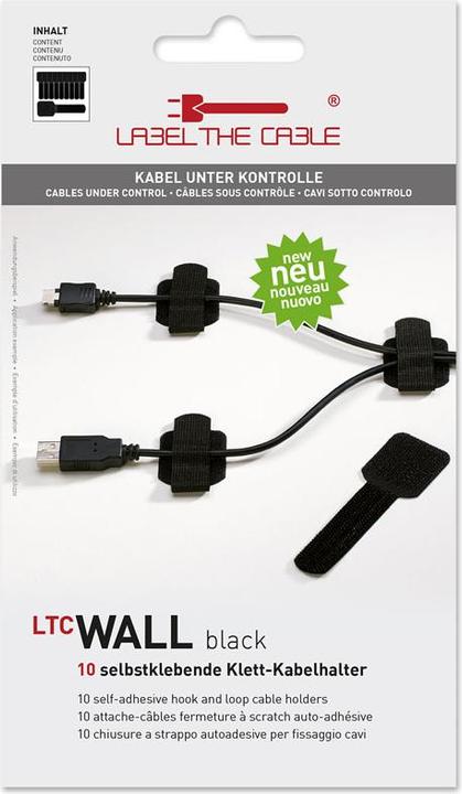 Immagine prodotto Label-the-cable Fascette da parete in velcro LTC, confezione da 10 pezzi (Fascette in velcro, 90 mm, 10 pz.)