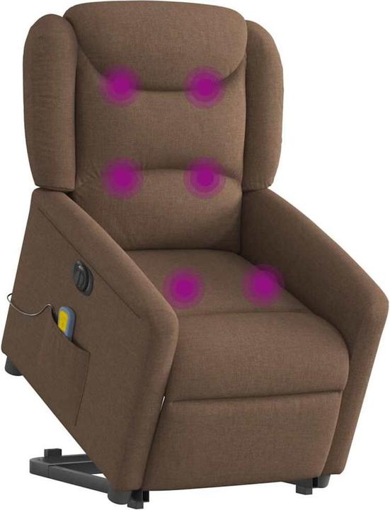 Immagine prodotto VidaXL Poltrona massaggiante elettrica con ausilio per l'assistenza in piedi in tessuto marrone