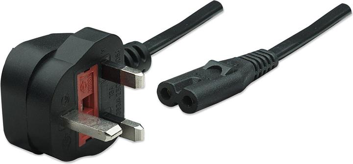 Actual product image EFB Elektronik EFB power cable UK BS1363A-C7 180°,black,1.8m,2x0.75mm (EK498.1,8) (1.80 m)