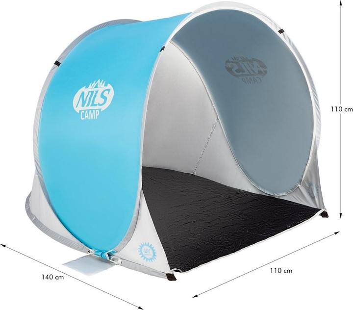 Actual product image Nils Collapsible Beach Tent NC3173 blue-grey (beach tent, 1.85 kg)