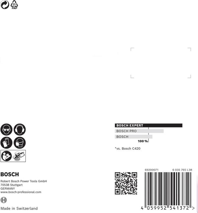 Actual product image Bosch Professional Zubehör EXPERT C470 Sanding paper with 8 holes for random orbital sander, 115 mm, G 240, 5 pcs. (240)