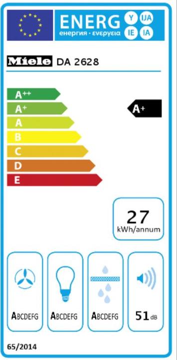 Energie-Label Miele DA 2628 BW (Huttenlüfter)