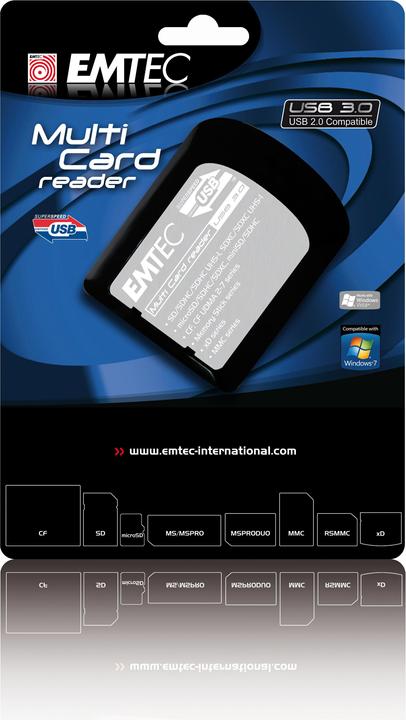 Image du produit Emtec Lecteur de cartes 76-en-1 ( MS, SD, xD, CF, microSD, MS Micro, SDXC, microSDXC ) (USB)