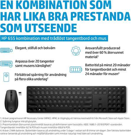 Actual product image HP and Mouse Inc. wireless keyboard and mouse set 655 4R009AA (DE, Wireless)