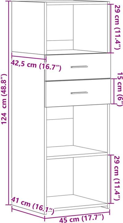Actual product image VidaXL Highboard (45 x 42.5 x 124 cm)