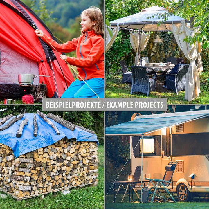 Actual product image Tox L-Boxx mini camping guy rope set (19 pcs.) Tent screws 8x220 mm + guy ropes Ø 4mm / 4mtr (19 Screws per piece)