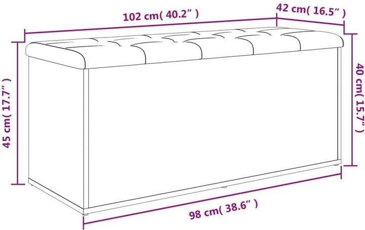 Produktbild VidaXL Sitzbank mit Stauraum Räuchereiche 102x42x45 cm (102 cm)