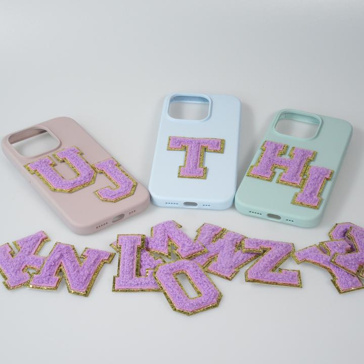 Image du produit PhoneLook Autocollant sticker pour téléphone/tablette/ordinateur brodé en 3D violet Lettre B