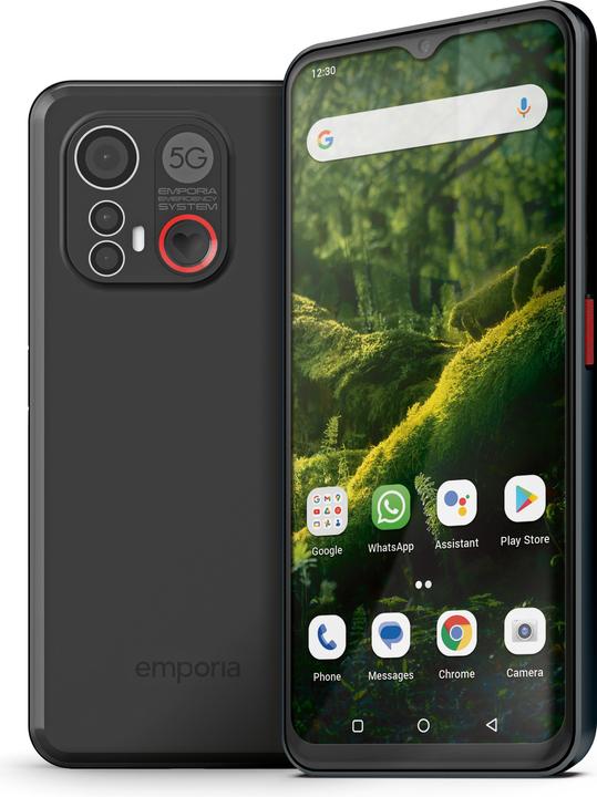 Image du produit Emporia ME6 (5G) avec bouton de panique (128 Go, Noir, 6.58", SIM simple, 50 Mpx, 5G)