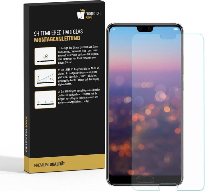 Produktbild Protectorking 4x 3D A++ echtes Tempered 9H Panzerhartglas KLAR (4 Stück, Huawei P20)