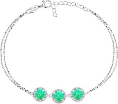 Brilio Silver - Charming silver bracelet with synthetic opals BRC71WG