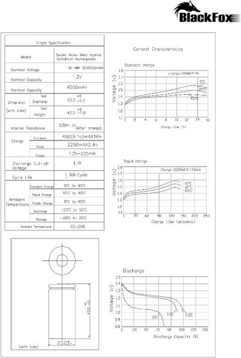 Produktbild AccuCell Sub-C NiMH Akku mit Lötfahne Z-Form (1.20 V, 4500 mAh)