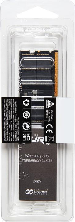 Image du produit Kingston SORAM D5 6400 16GB C38 FURY Impact (1 x 16GB, 6400 MHz, RAM DDR5, SO-DIMM)