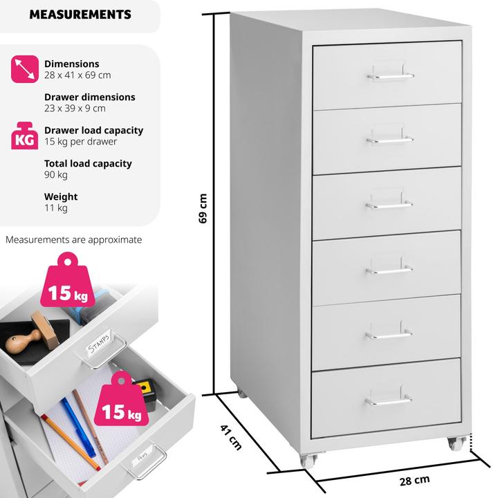 Actual product image tectake Roll container (41 x 28 x 69 cm)