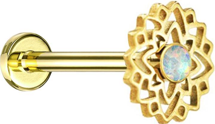 Produktbild Star Piercing Flared Tunnel schwarz Totenkopf mit Schlange links (ohne Messing, Chirurgenstahl 316L)