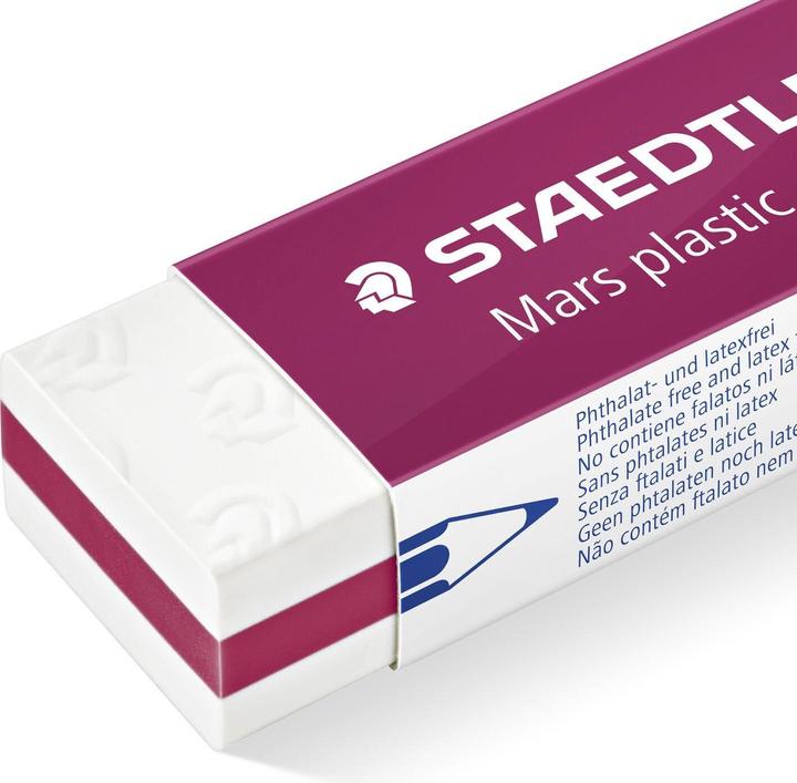 Actual product image Staedtler Mars plastic colour 526 50 E1 Eraser Blister card with 2 erasers