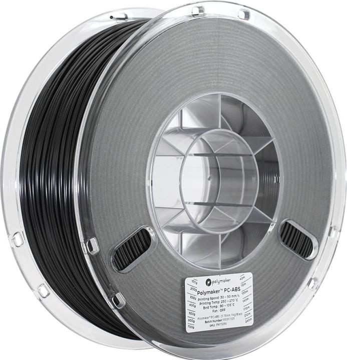 Produktbild Polymaker PC-ABS Black 1.75mm 1kg (ABS, 1.75 mm, 1000 g, Schwarz)