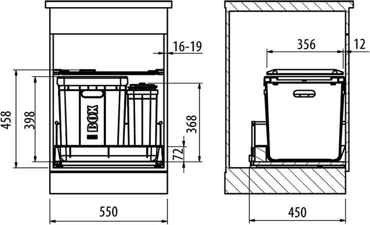 Actual product image Franke Sweeping system -Sorter series 350 Composta for BLUM / GRASS / HET (40 l)