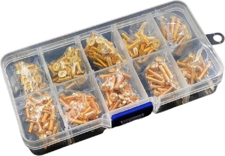 Produktbild Yeah Racing Schraubenbox M3 12.9G Goldfarbig beschichtet (1 Schrauben pro Stück)