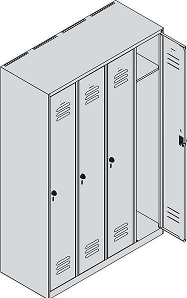 Produktbild C+P CP Locker Classic Plus hellgrau, enzianblau 080000-40-S10003, 4 Schränke 120,0 x 50,0 x 185,0 c (120 cm, 185 cm)