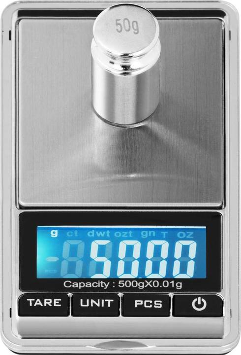 Produktbild Steinberg Digitale Taschenwaage Feinwaage max. 500g Genauigkeit 0,05g/200 g 62x54mm Etui