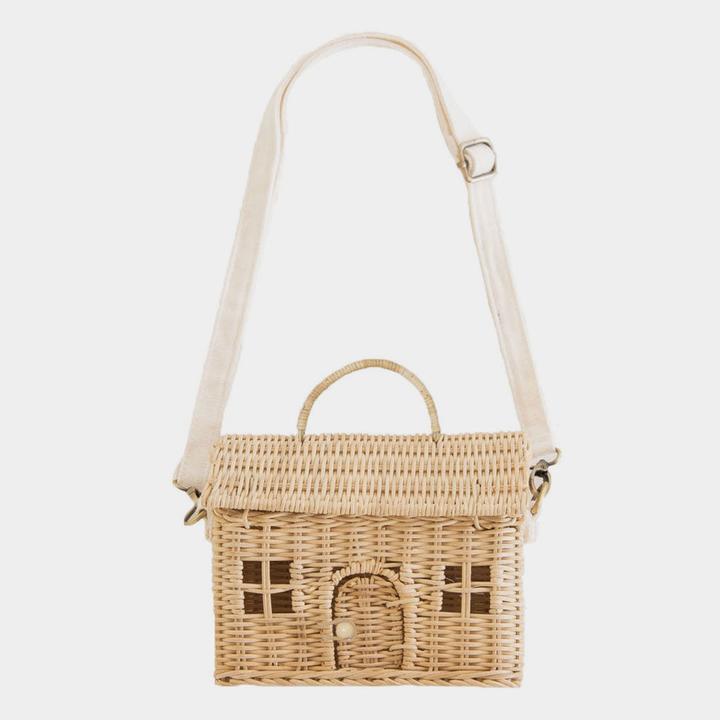 Olli Ella Rattan Casa Clutch Straw