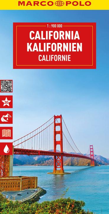 Immagine prodotto Mappa di viaggio della California 1:900.000