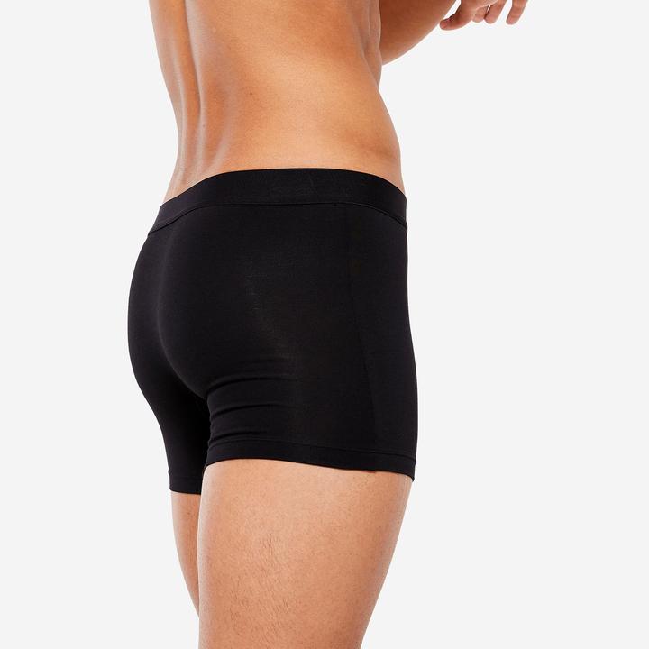 Immagine prodotto Domyos Boxer da uomo in cotone confezione da 3 pezzi - nero/grigio/blu (XL, confezione da 3)