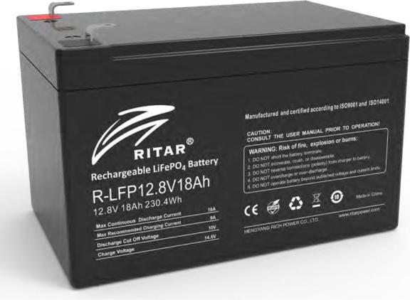 Actual product image Ritar LiFePO4 Batterie 12,8V 18Ah (12.80 V, 18 Ah)