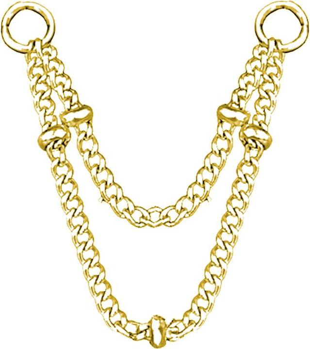 Immagine prodotto Star Piercing Verbindungskette Basic doppelt fünf Ringe vergoldet (Acciaio chirurgico 316L)