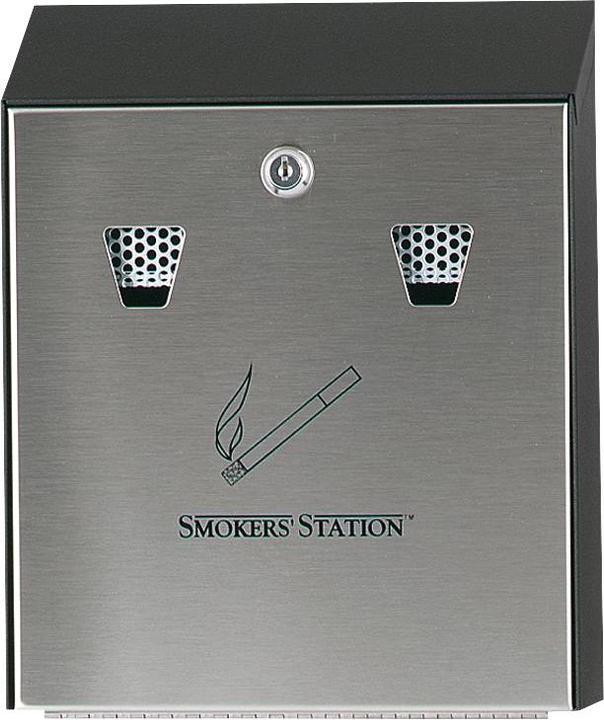 Produktbild Rubbermaid Aschenbecher Raucherstation 25.4x7.6x31.8 cm Verzinkter Stahl Schwarz für Wand,1 Stk/Packung