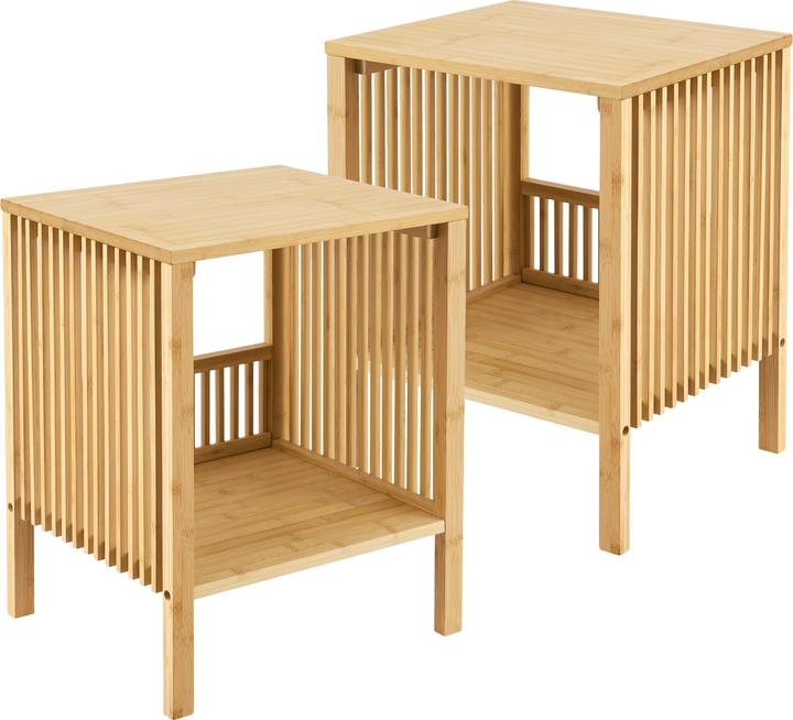 Actual product image En.Casa Side table Varde 50x39x33 cm set of 2 natural bamboo